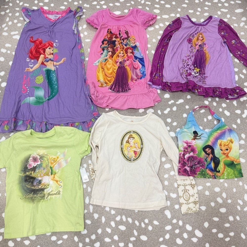 Vintage y2k Disney Store princesses fairies tinkerbell ariel tee girls dress top